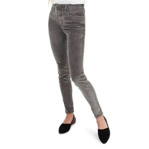 Madewell Gray Corduroy 10” High Rise Skinny Jeans
